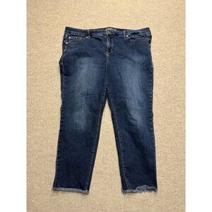 Torrid Crop Boyfriend Vintage Stretch Raw Hem Denim Jeans Size 20